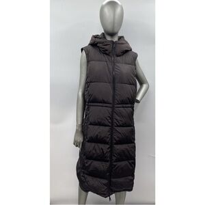 DKNY Dark Brown Hooded Puffer Vest Brown NWOT